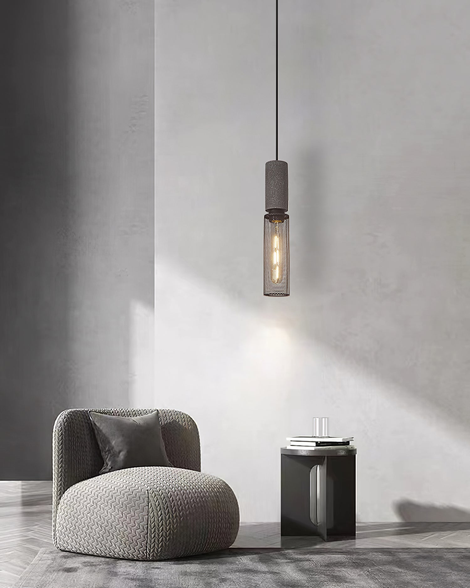 Hexa Cement Mesh Pendant Light - Letslighting