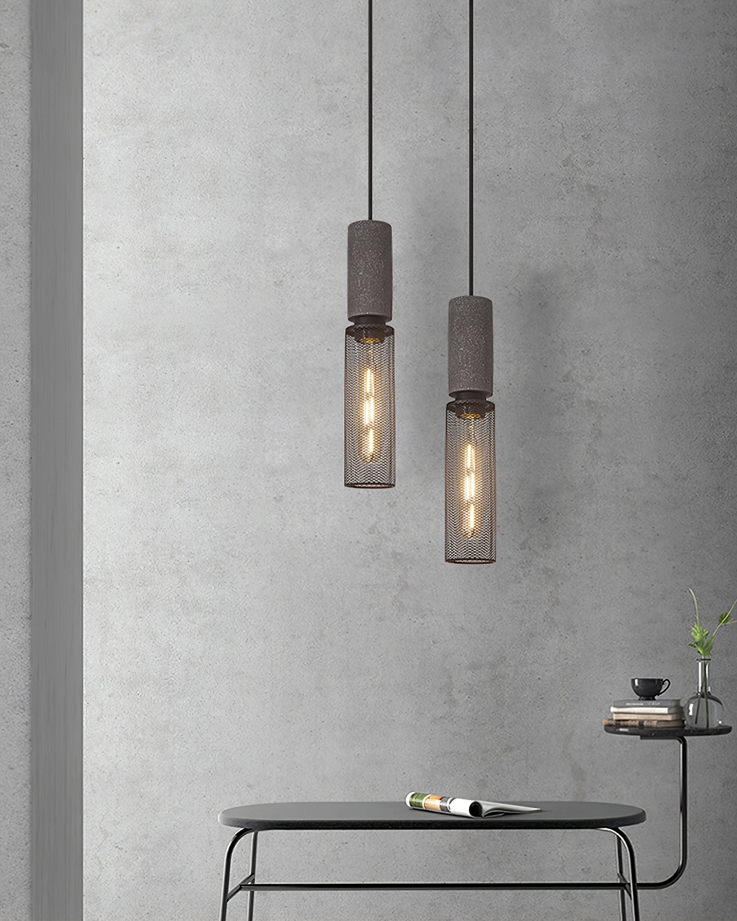 Hexa Cement Mesh Pendant Light - Letslighting