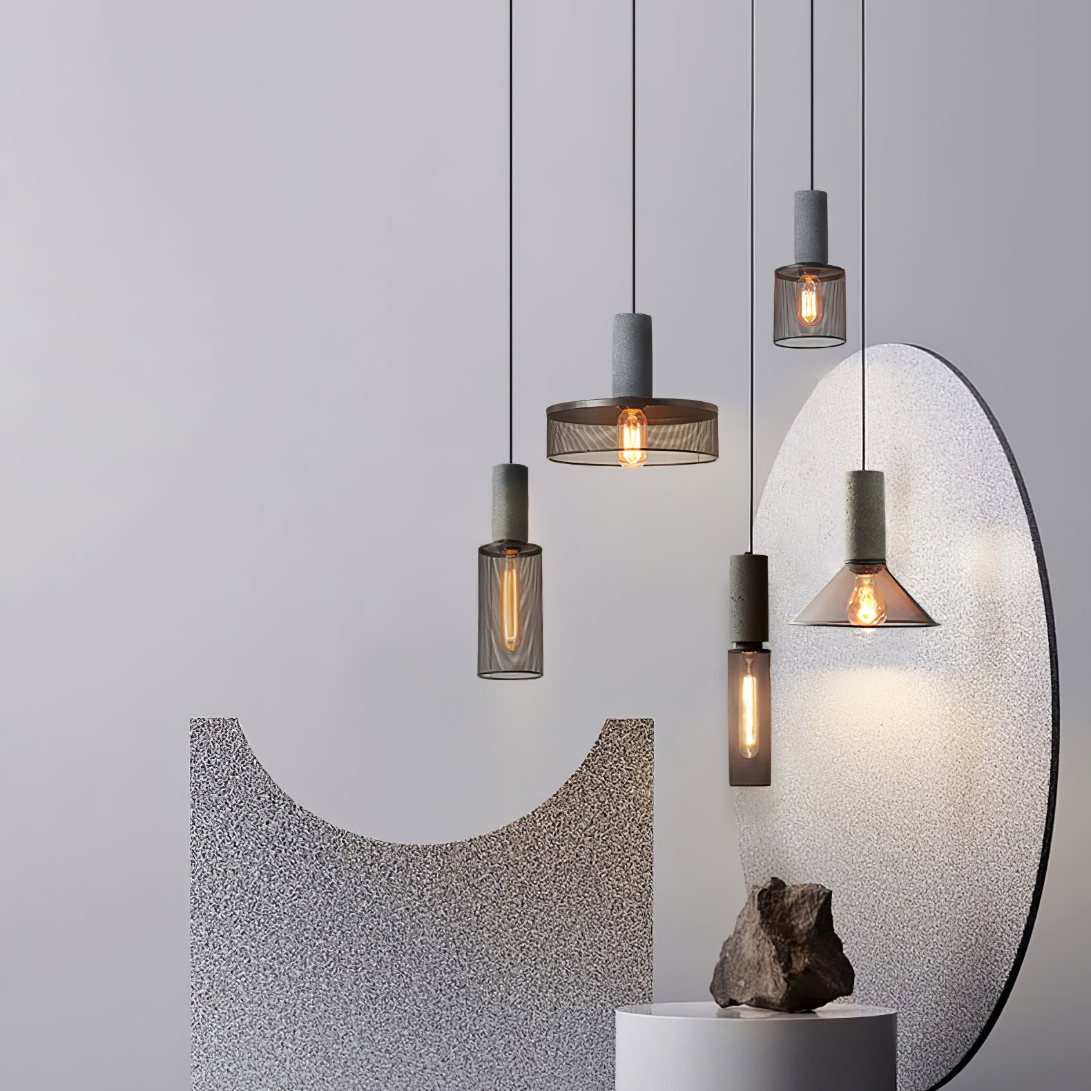 Hexa Cement Mesh Pendant Light - Letslighting