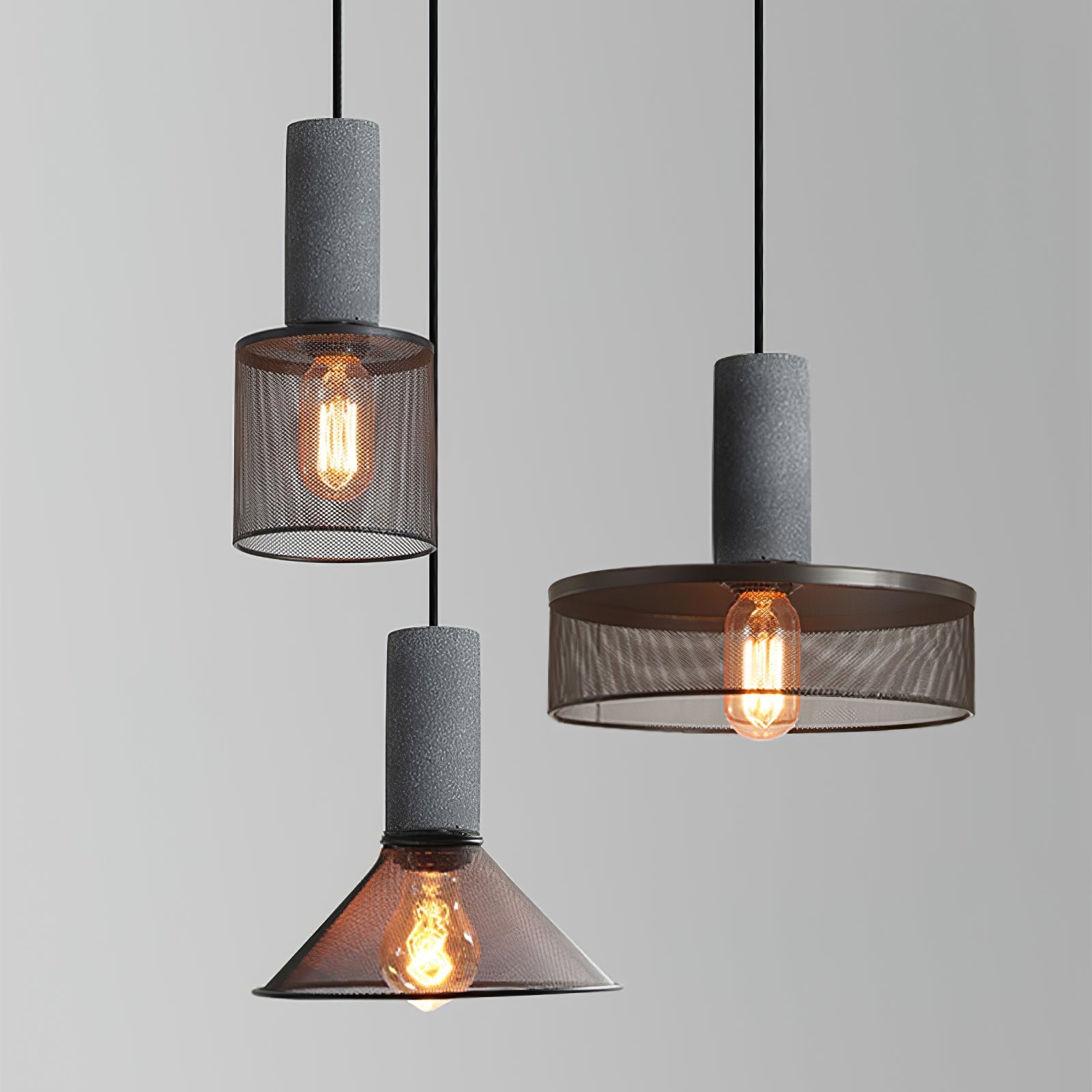 Hexa Cement Mesh Pendant Light - Letslighting