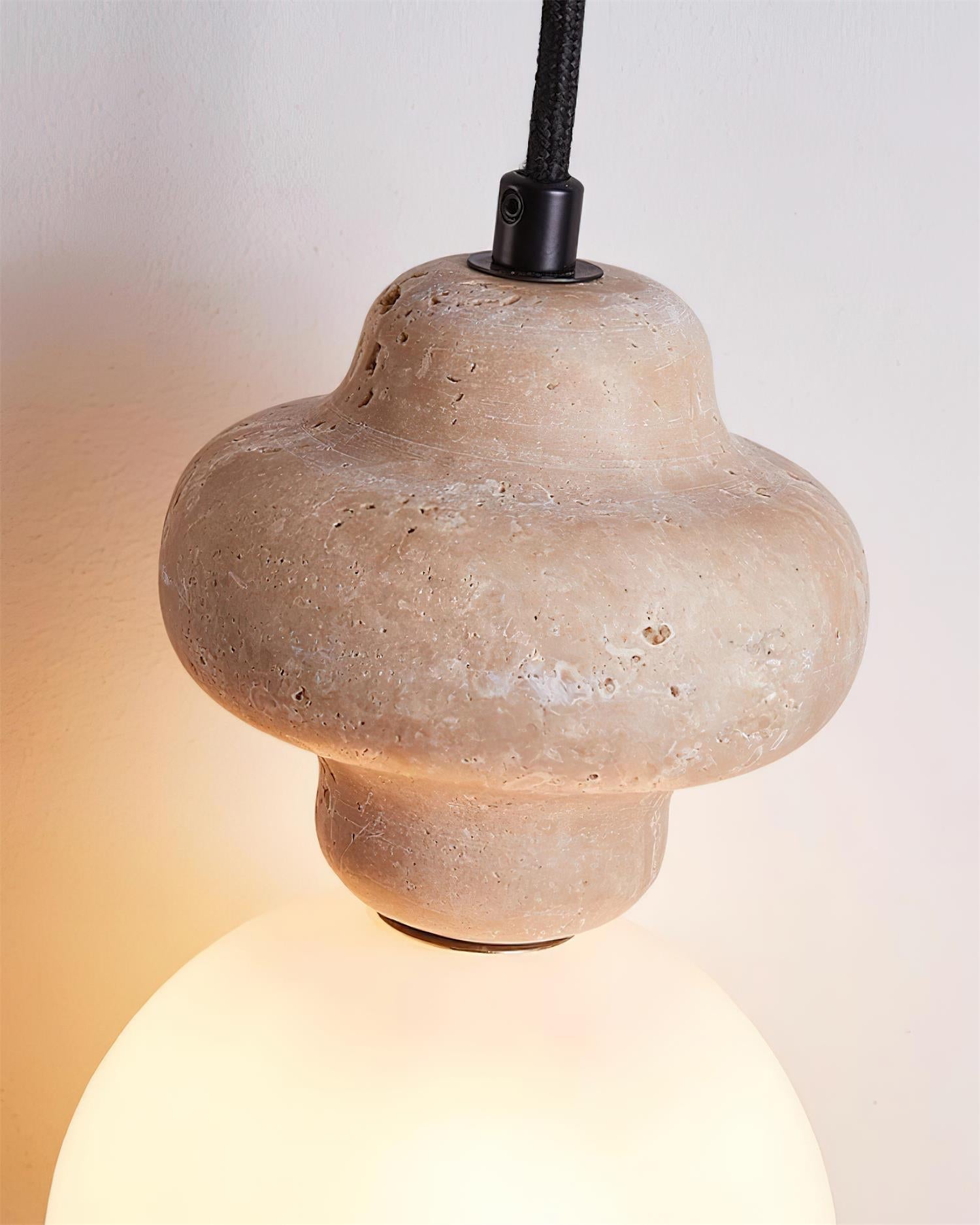 Lunara Travertine Geometric Pendant Light
