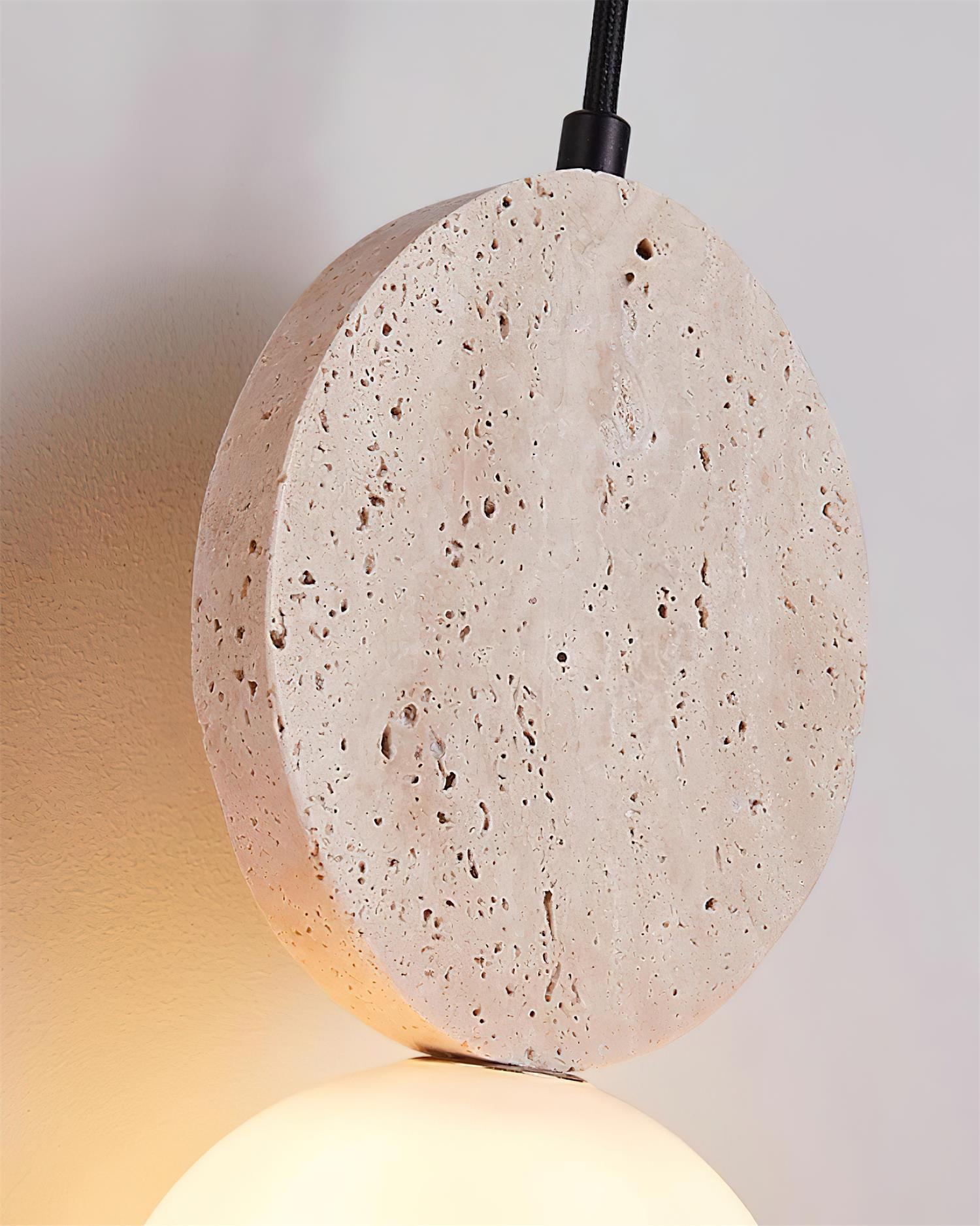 Lunara Travertine Geometric Pendant Light