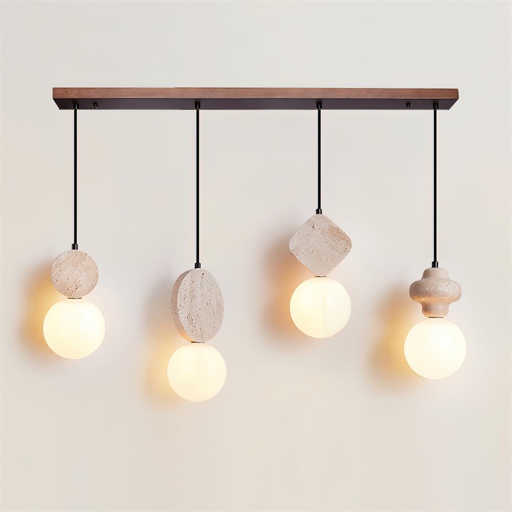 Lunara Travertine Geometric Pendant Light