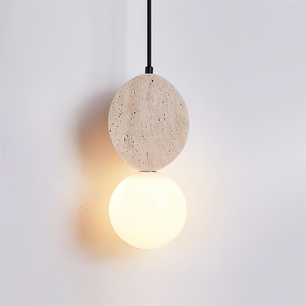 Lunara Travertine Geometric Pendant Light