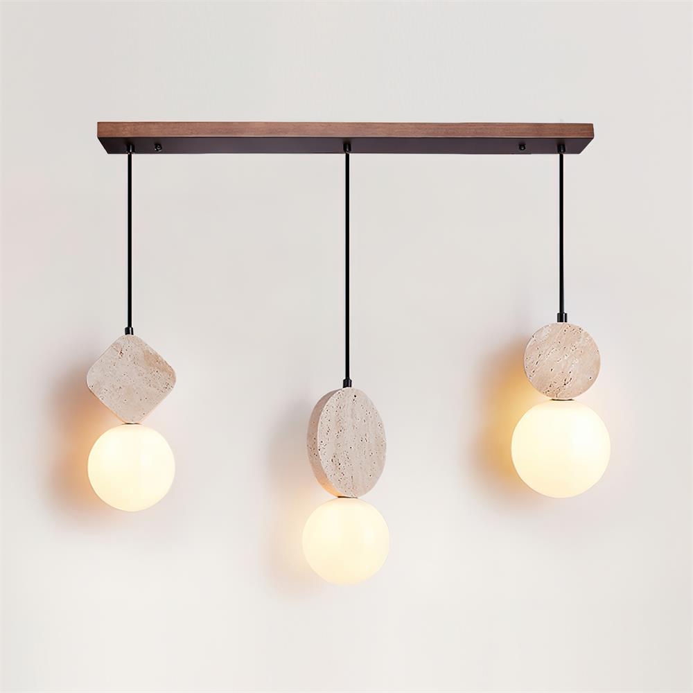 Lunara Travertine Geometric Pendant Light