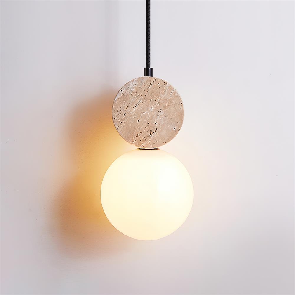Lunara Travertine Geometric Pendant Light