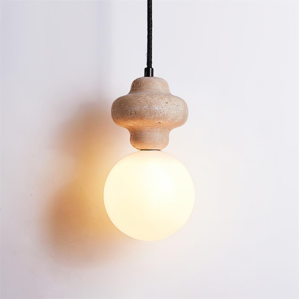Lunara Travertine Geometric Pendant Light