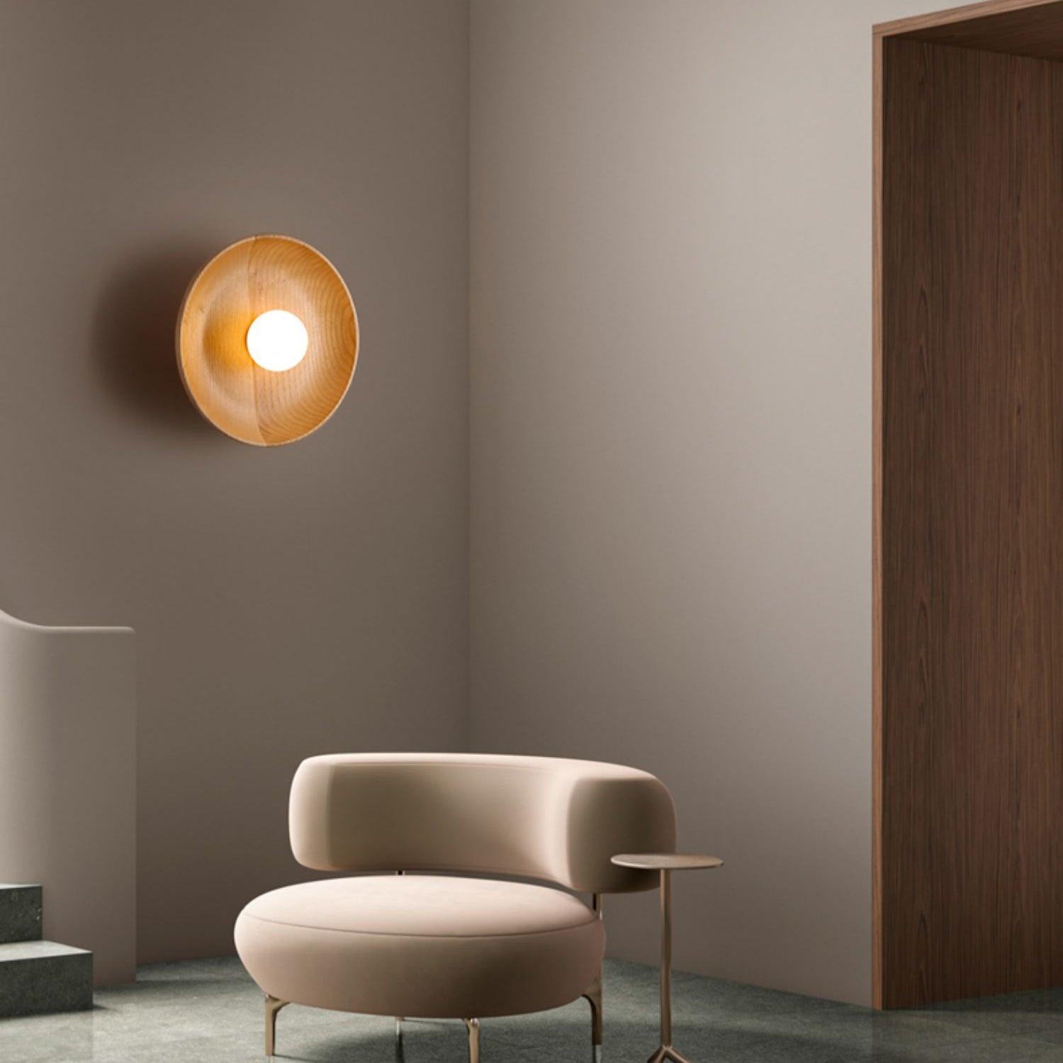 Cumirisra Modern Minimalist Glass Wood Wall Lamp - Letslighting