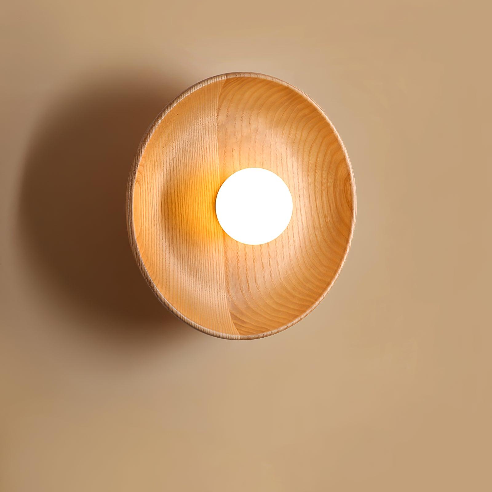 Cumirisra Modern Minimalist Glass Wood Wall Lamp - Letslighting