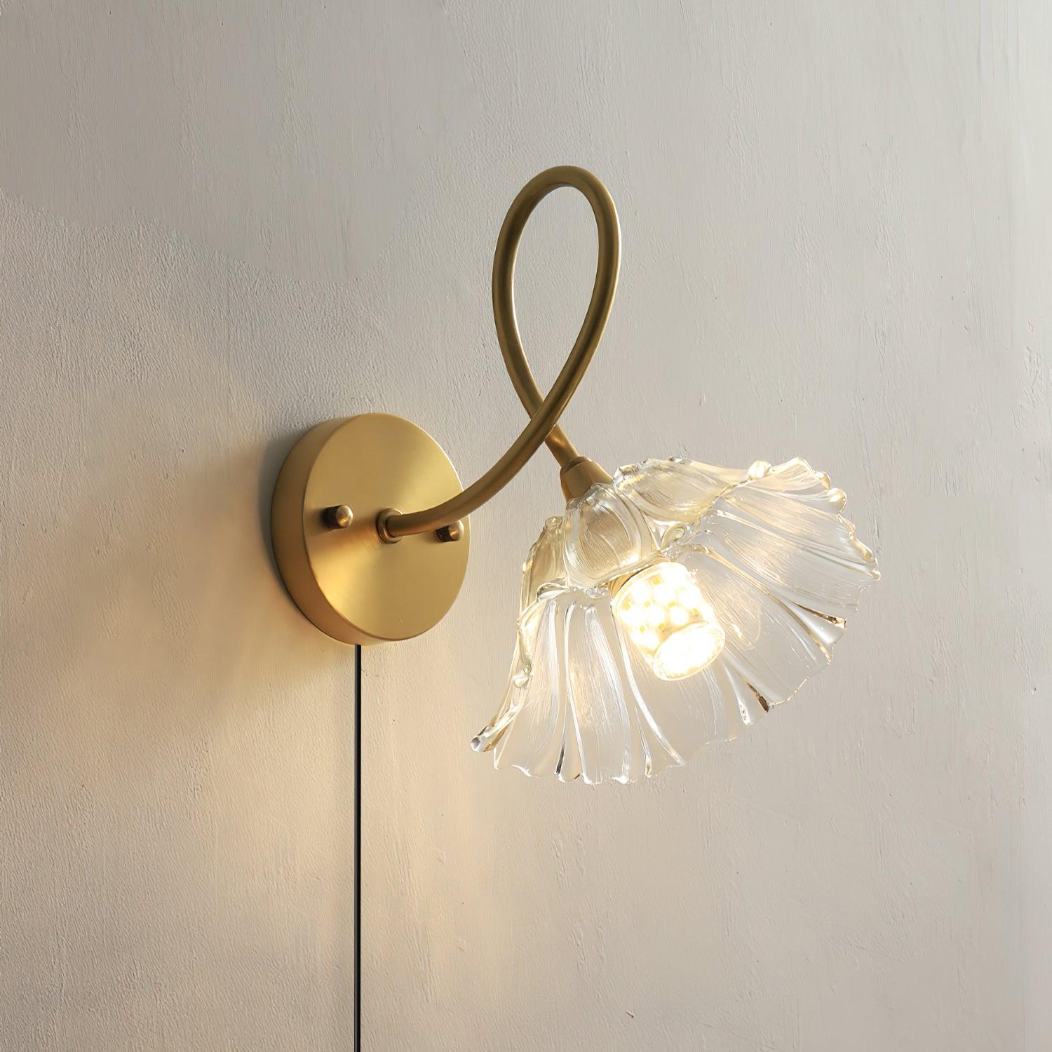 Aurora Glass Petal Plug In /Hardwire Wall Lmap - Letslighting