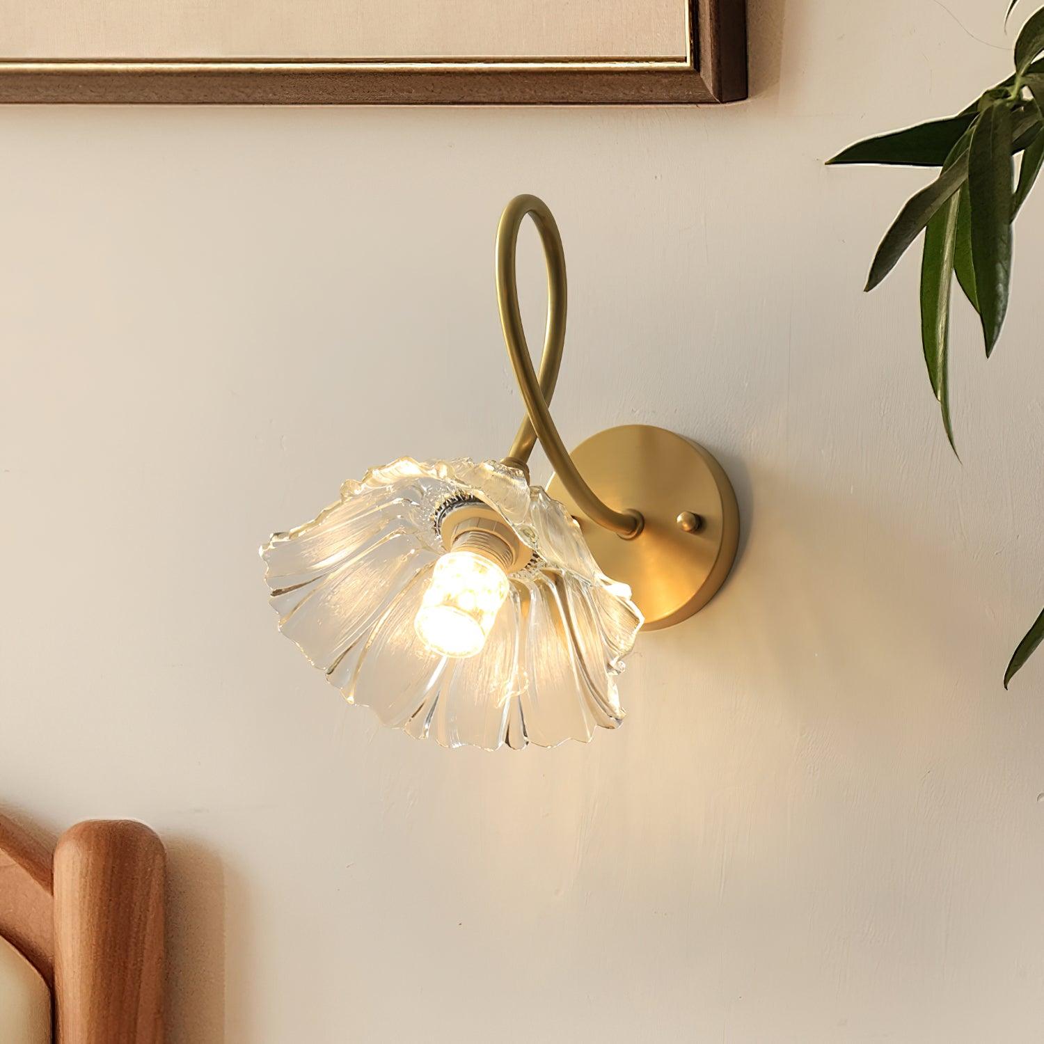 Aurora Glass Petal Plug In /Hardwire Wall Lmap - Letslighting