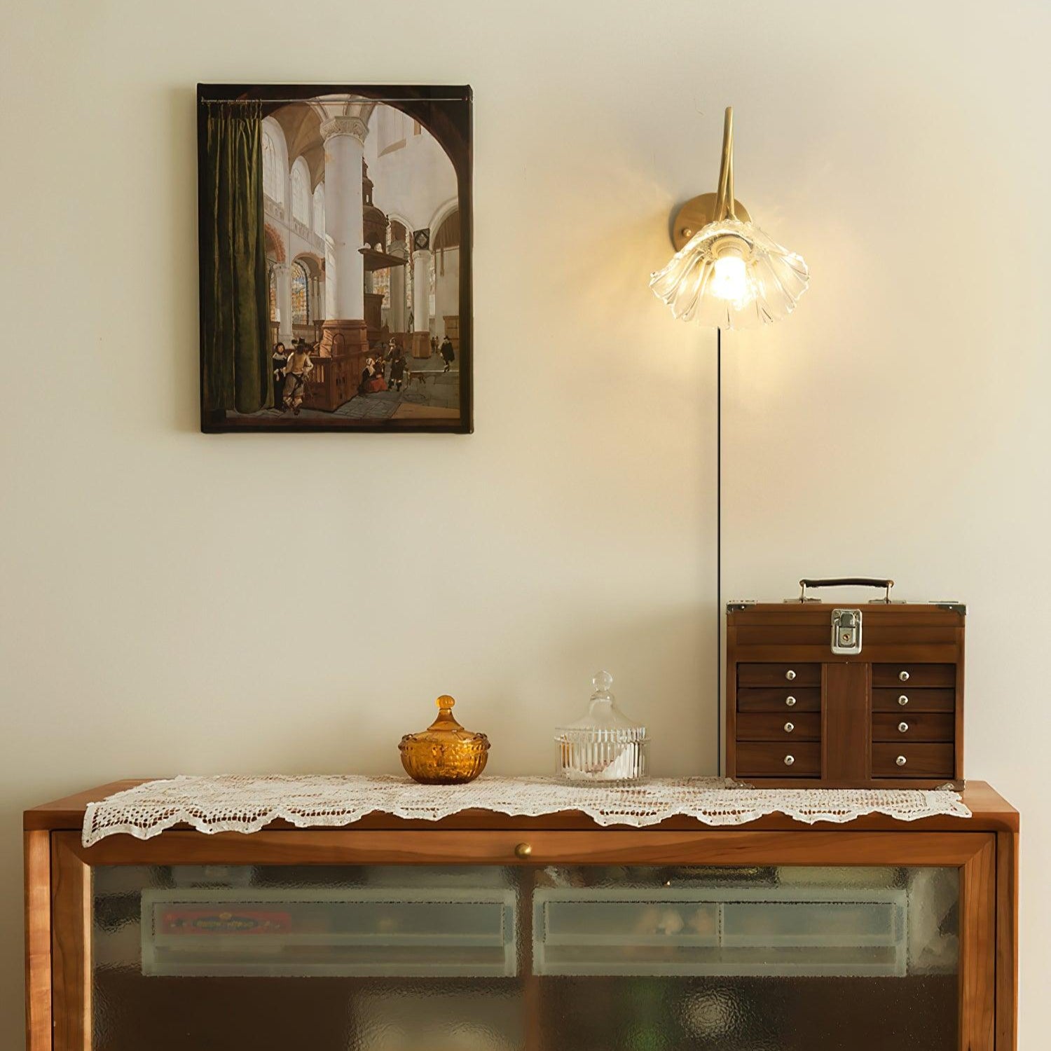 Aurora Glass Petal Plug In /Hardwire Wall Lmap - Letslighting
