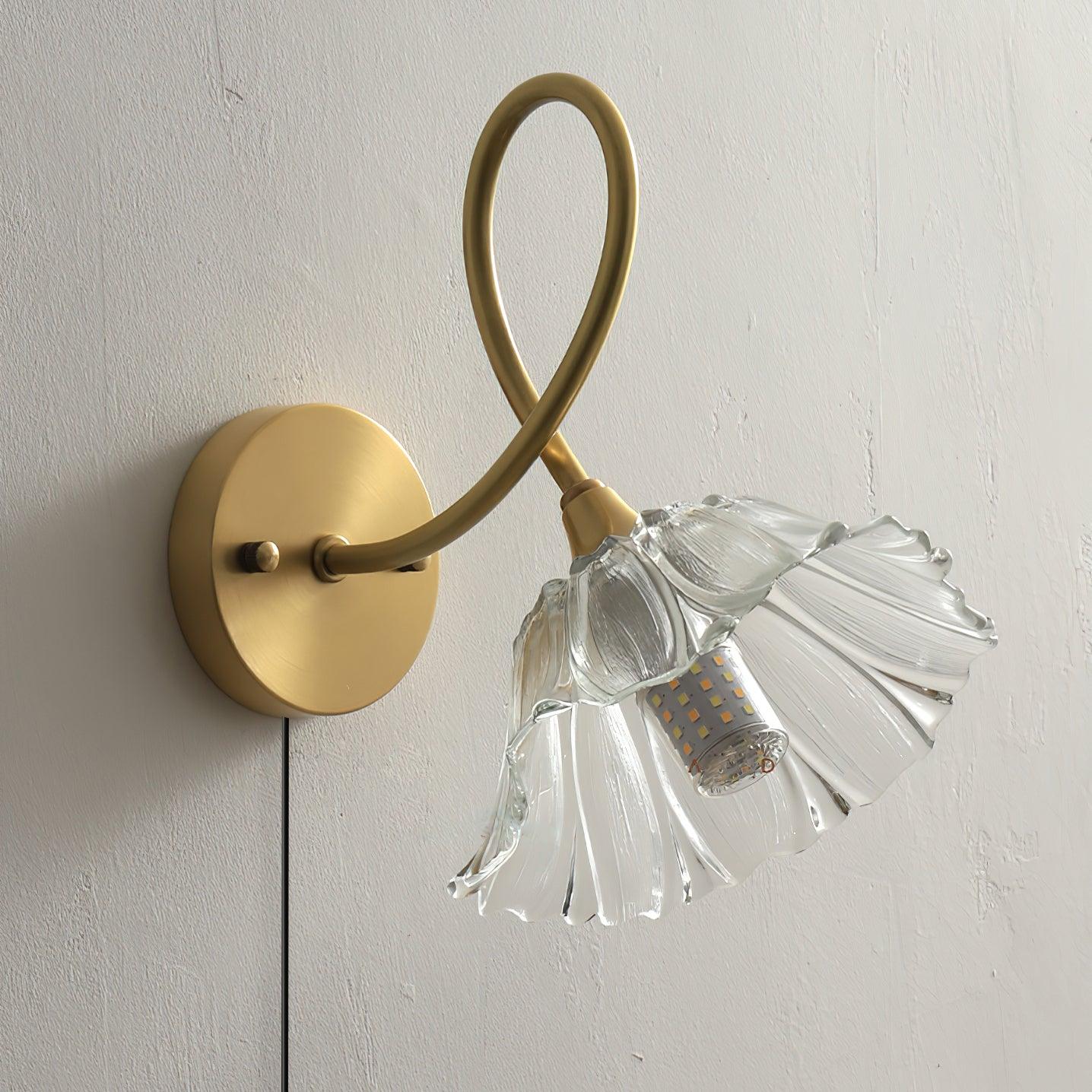 Aurora Glass Petal Plug In /Hardwire Wall Lmap - Letslighting