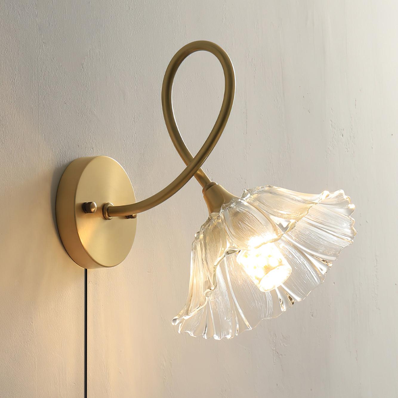 Aurora Glass Petal Plug In /Hardwire Wall Lmap - Letslighting