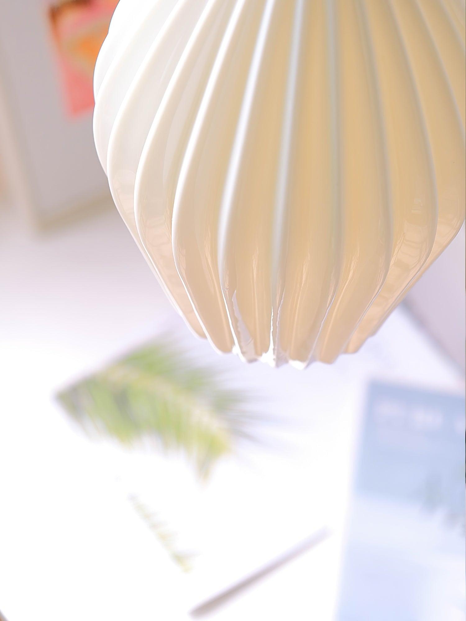 Solara Pendant Lamp Ceramic Ribbed Bone China Elegant - Letslighting