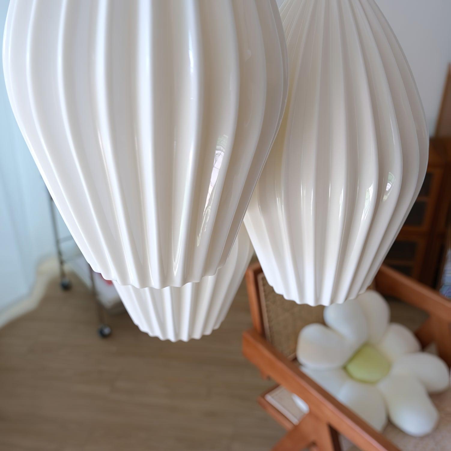 Solara Pendant Lamp Ceramic Ribbed Bone China Elegant - Letslighting