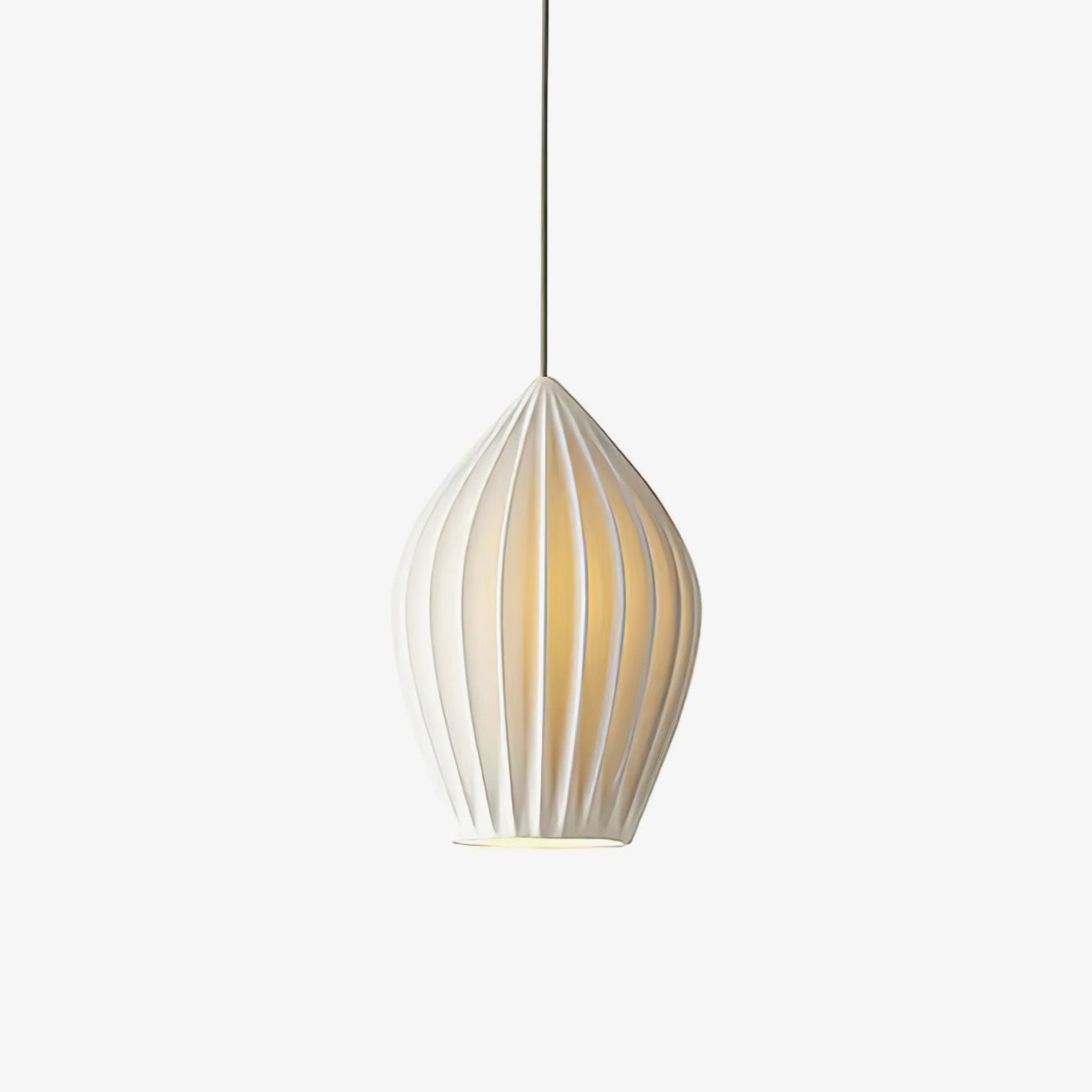 Solara Pendant Lamp Ceramic Ribbed Bone China Elegant - Letslighting