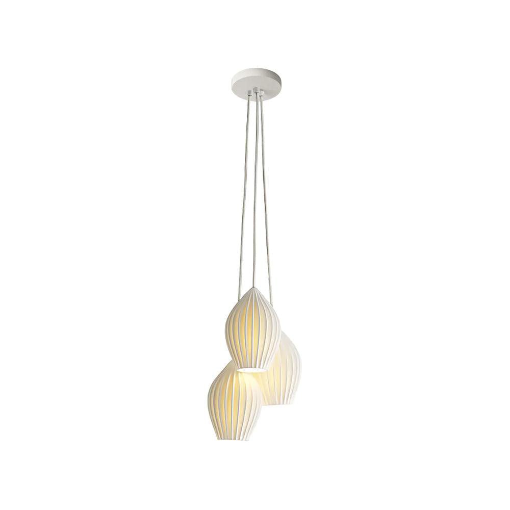 Solara Pendant Lamp Ceramic Ribbed Bone China Elegant - Letslighting
