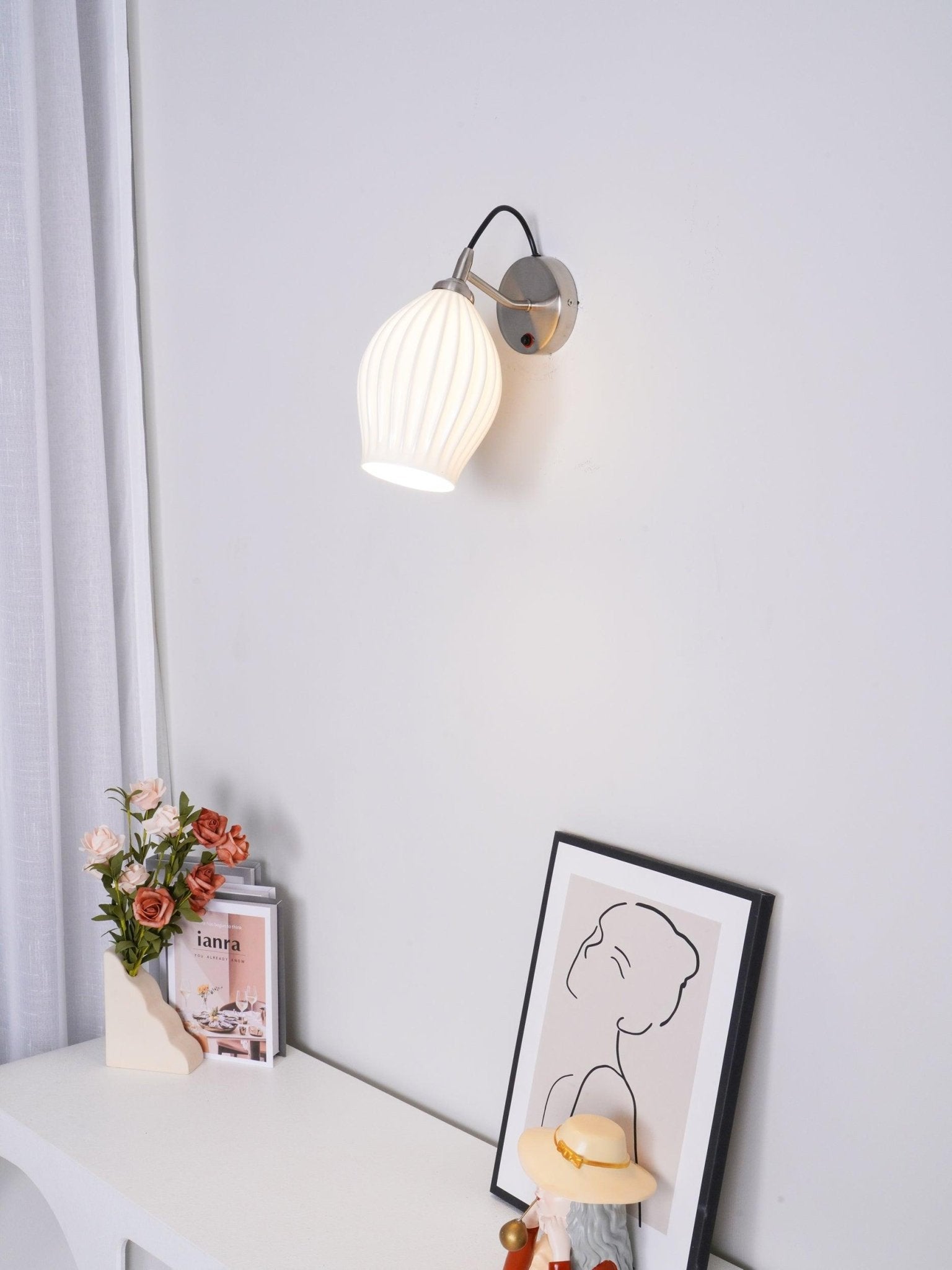 Zotalisra Modern Minimalist Ribbed Ceramic Wall light - Letslighting