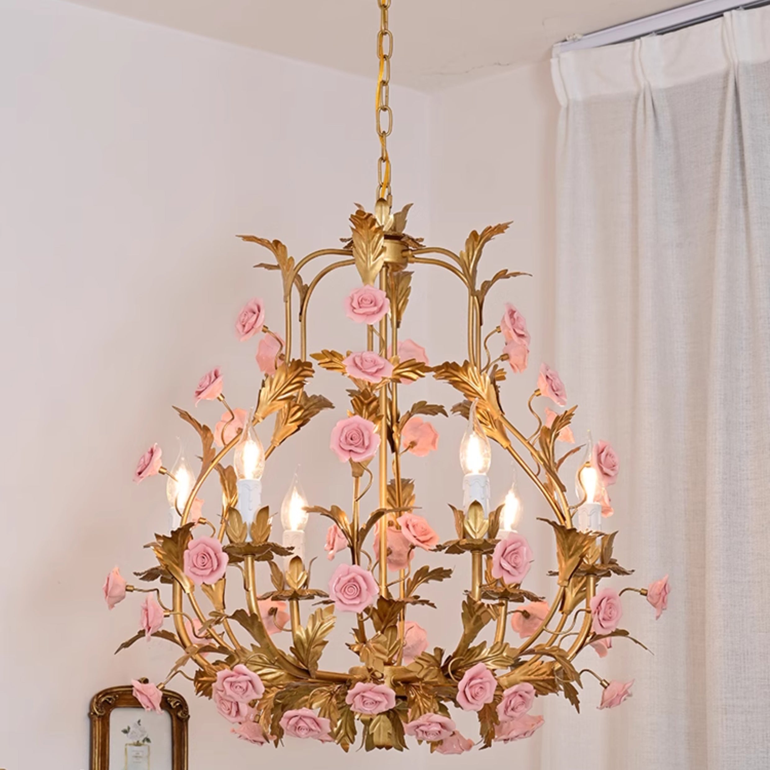 Ember Postmodern Luxury Rose Flower Ceramic Chandelier - Letslighting