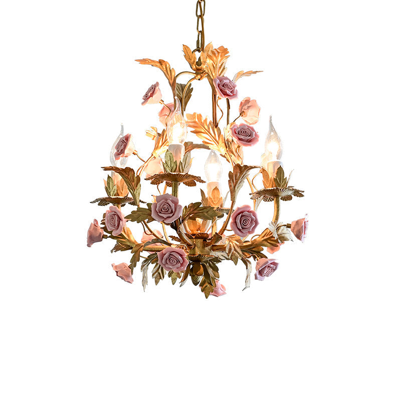 Ember Postmodern Luxury Rose Flower Ceramic Chandelier - Letslighting