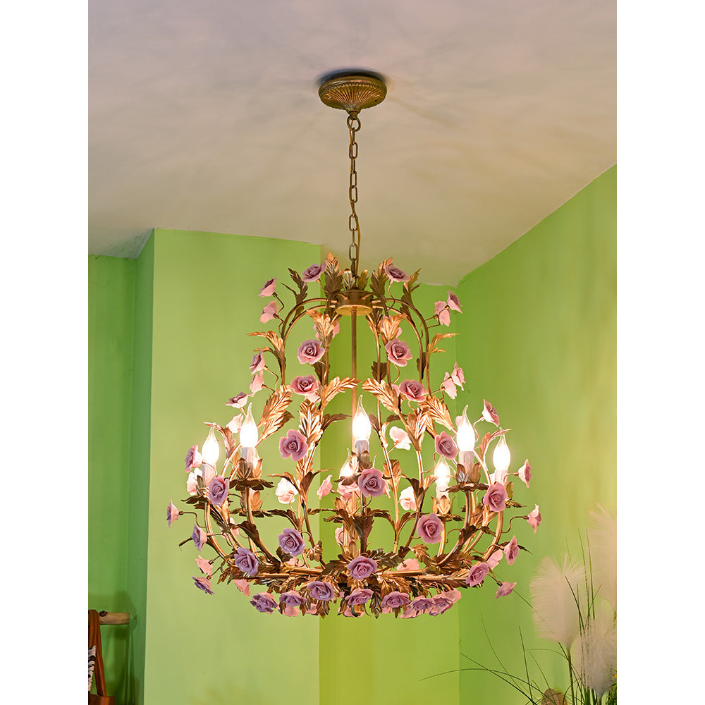 Ember Postmodern Luxury Rose Flower Ceramic Chandelier - Letslighting