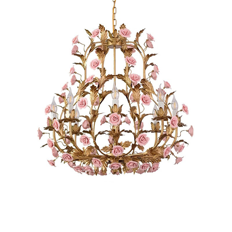 Ember Postmodern Luxury Rose Flower Ceramic Chandelier - Letslighting