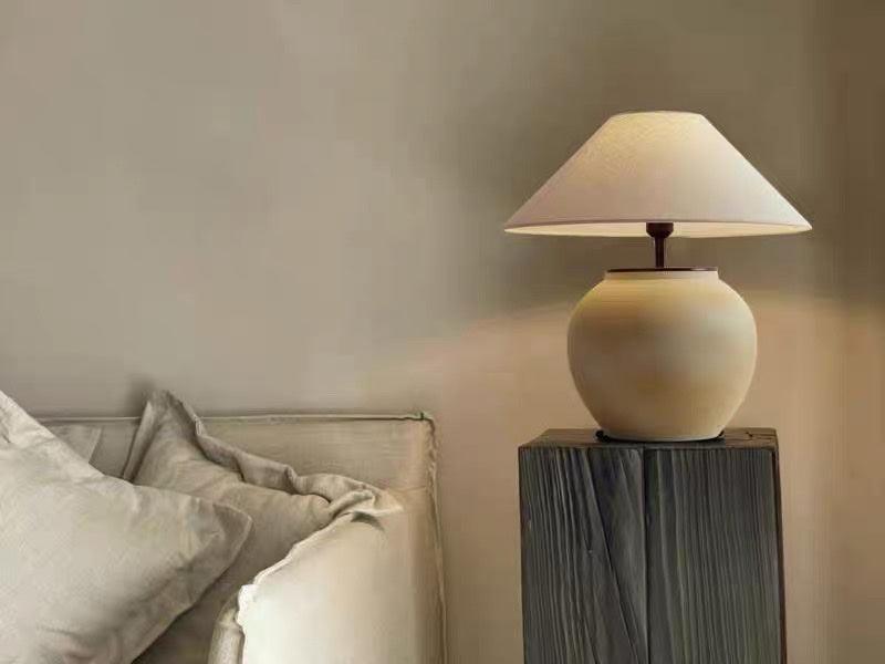 Lumian Fabric Ceramic Rustic Table Lamp - Letslighting