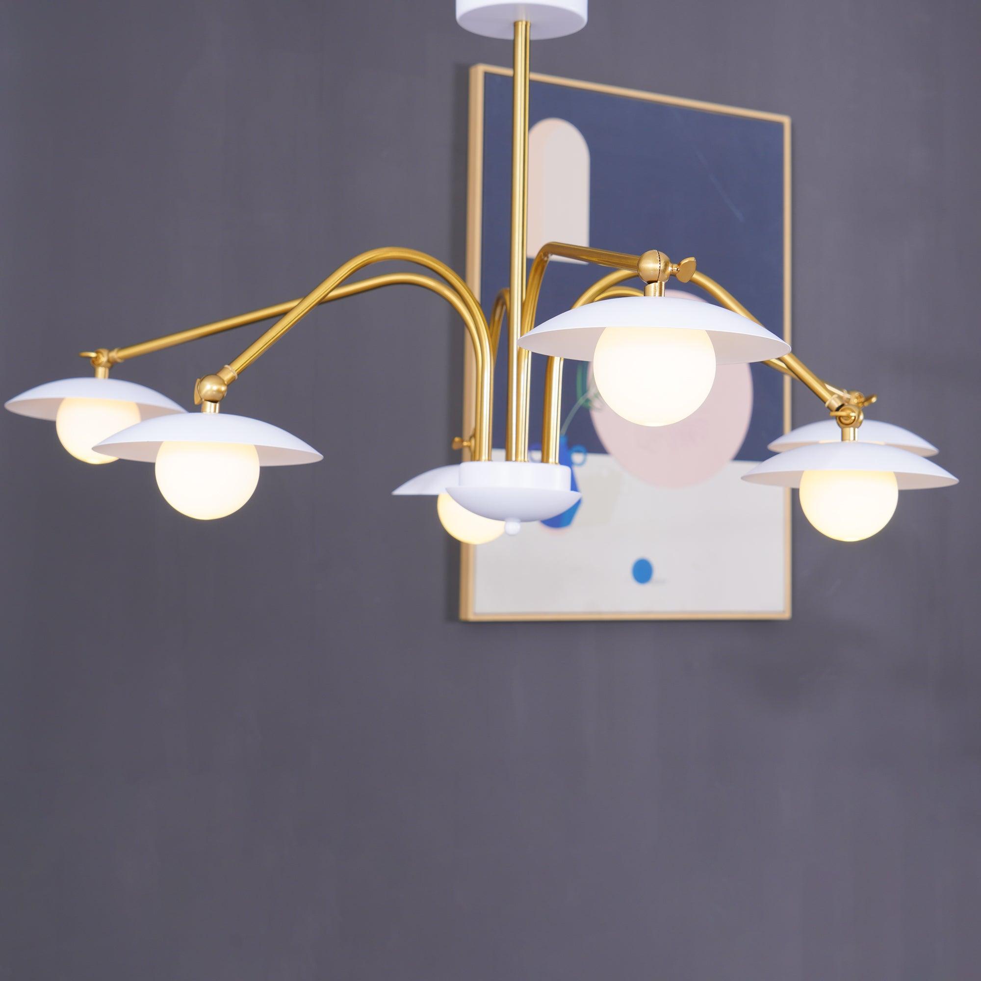 Lustra Chandelier with Art Deco-Inspired Mushroom - Letslighting