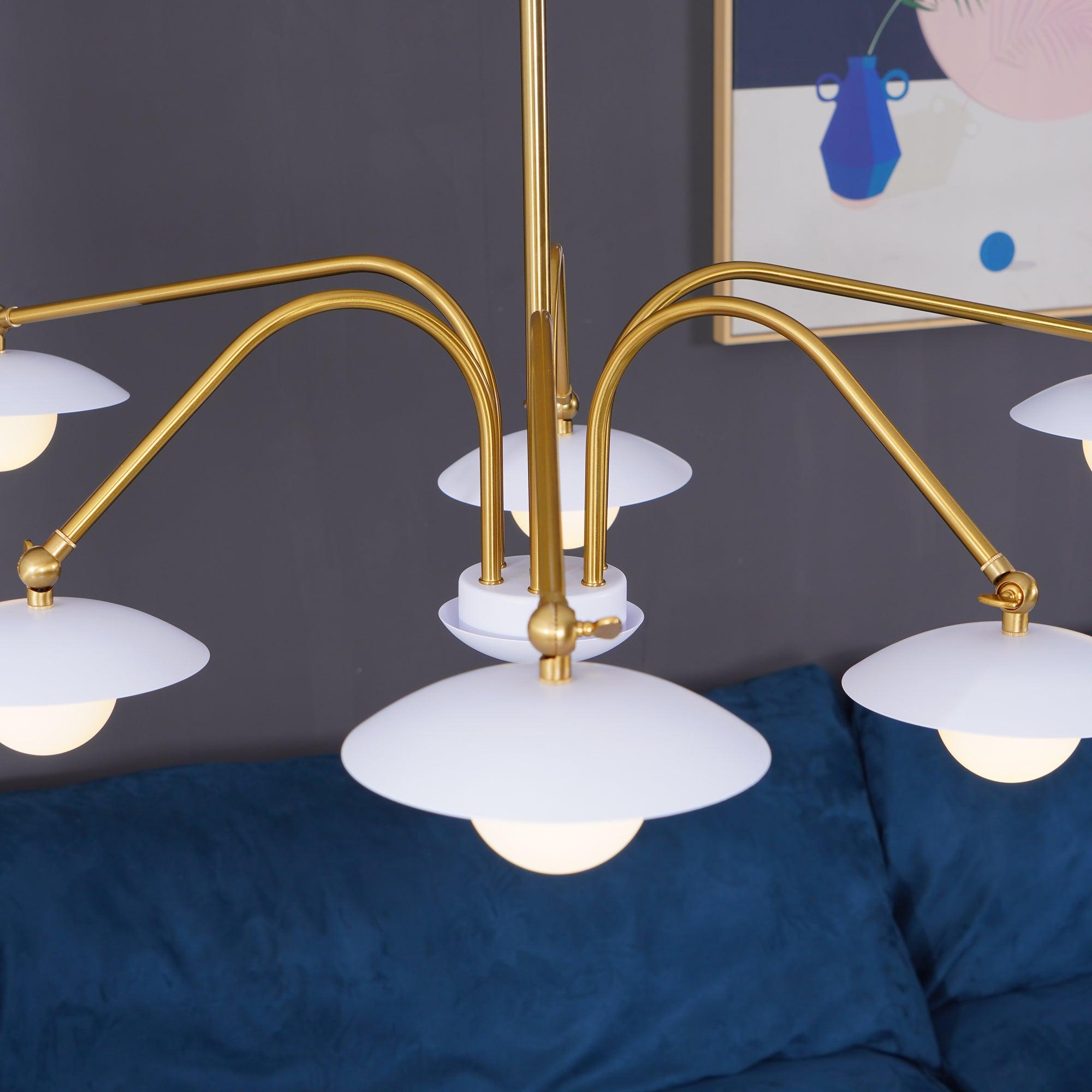 Lustra Chandelier with Art Deco-Inspired Mushroom - Letslighting