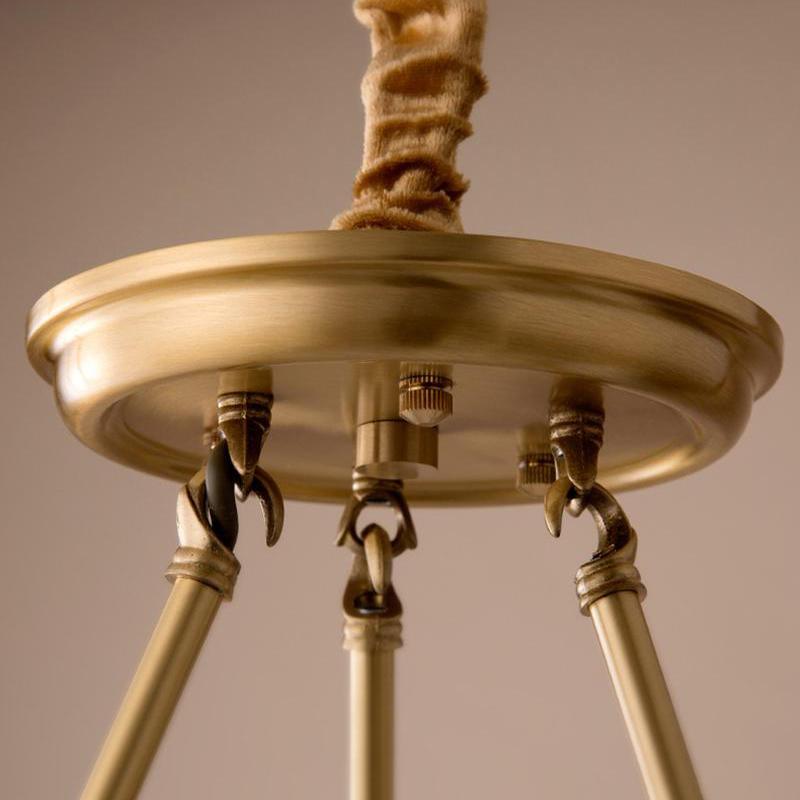 Lustra Chandelier Brass Linen Modern 8-Light - Letslighting
