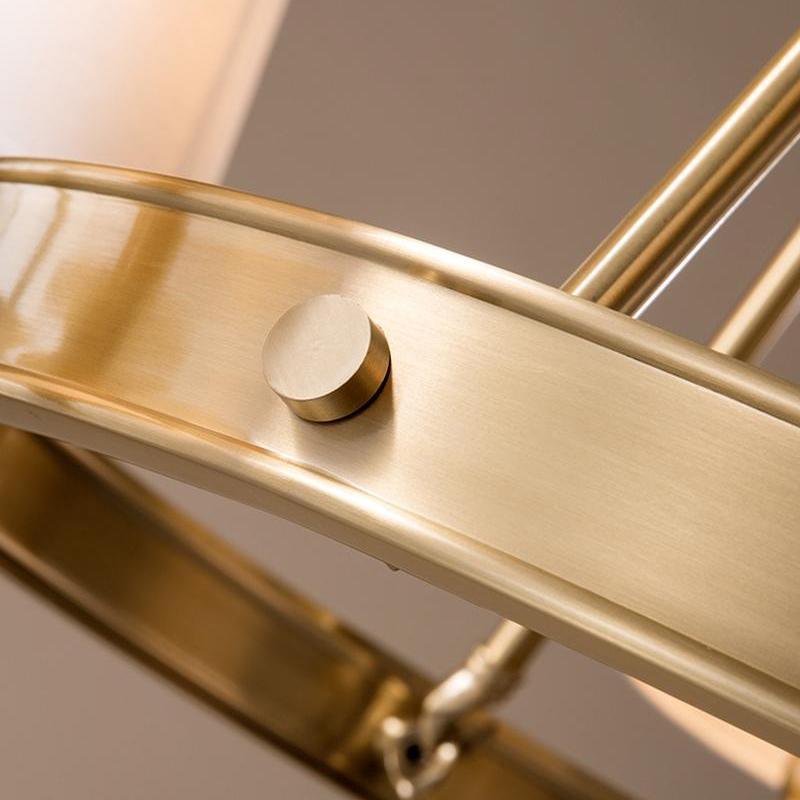 Lustra Chandelier Brass Linen Modern 8-Light - Letslighting