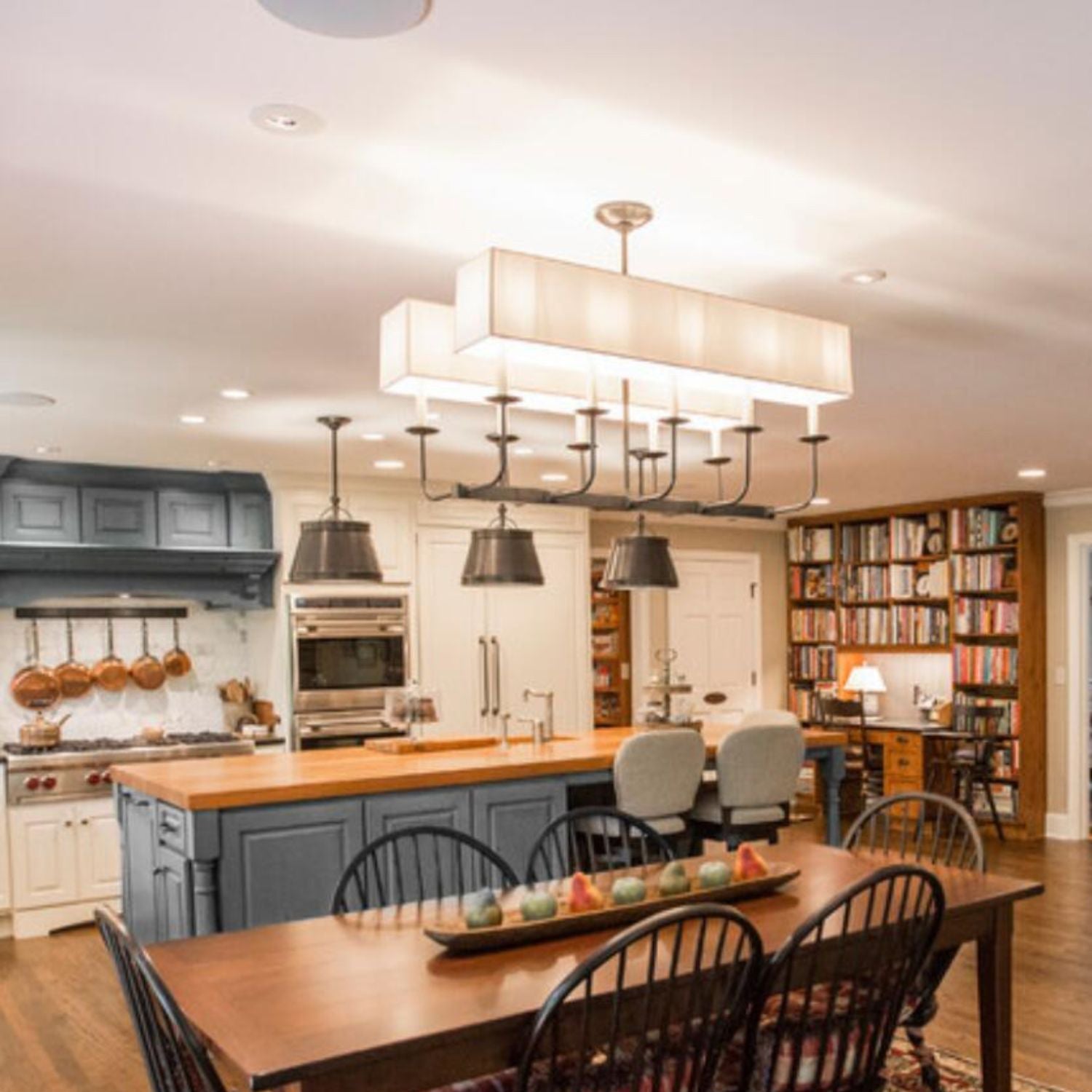 Beacon Modern Minimalist Linear Brass Fabric Chandelier - Letslighting