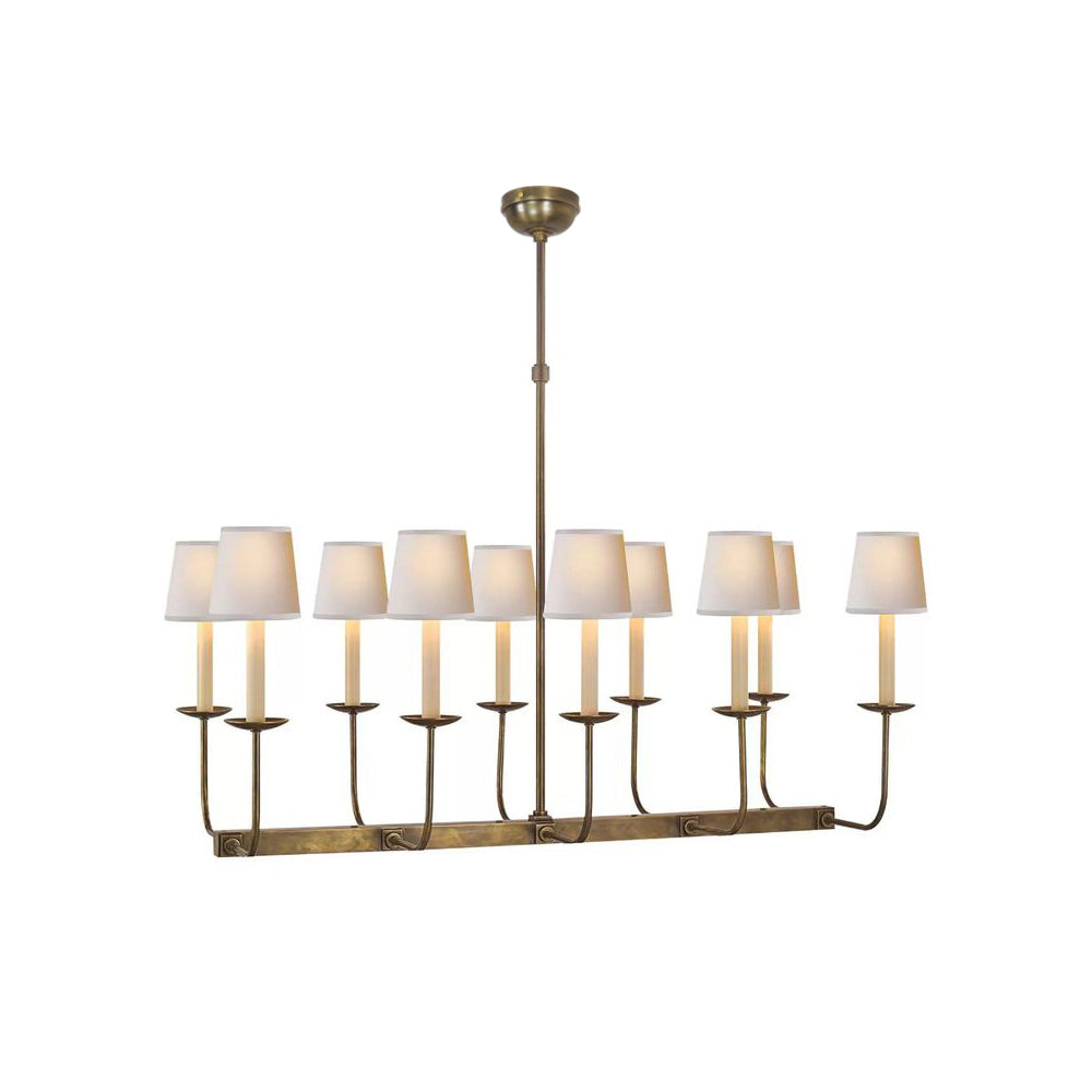 Beacon Modern Minimalist Linear Brass Fabric Chandelier - Letslighting