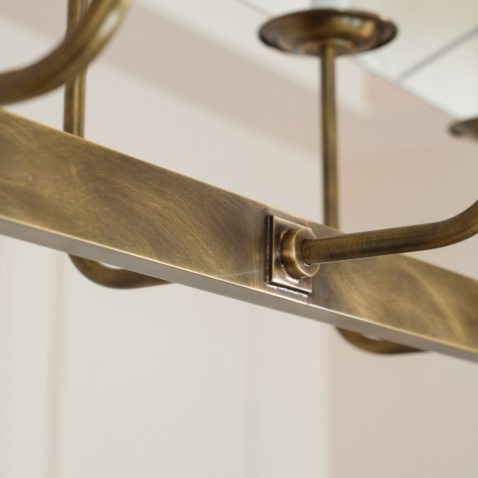 Beacon Modern Minimalist Linear Brass Fabric Chandelier - Letslighting