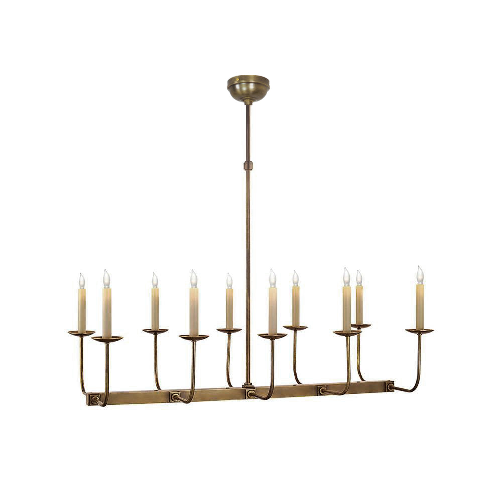 Beacon Modern Minimalist Linear Brass Fabric Chandelier - Letslighting