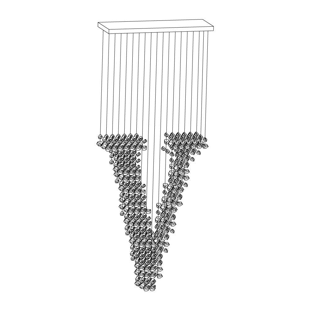 Arsilus Charcoal Stone Cascade Chandeliers V - Letslighting