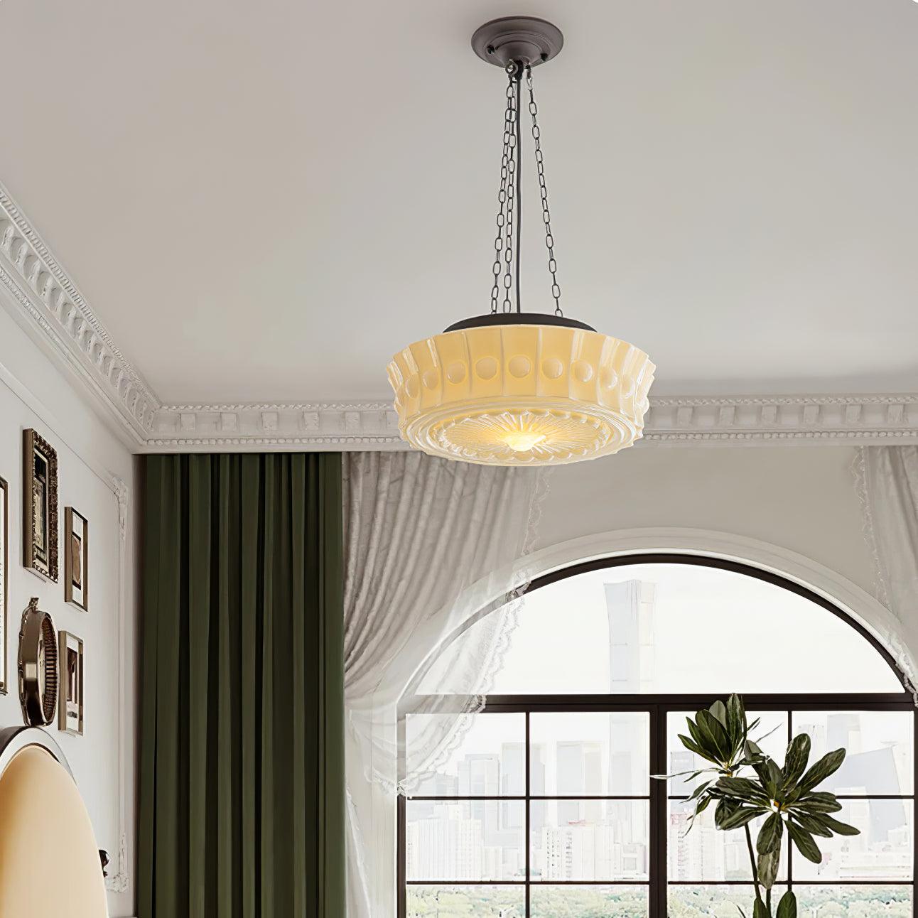 Solara Pendant Lamp Chain White Glass - Letslighting