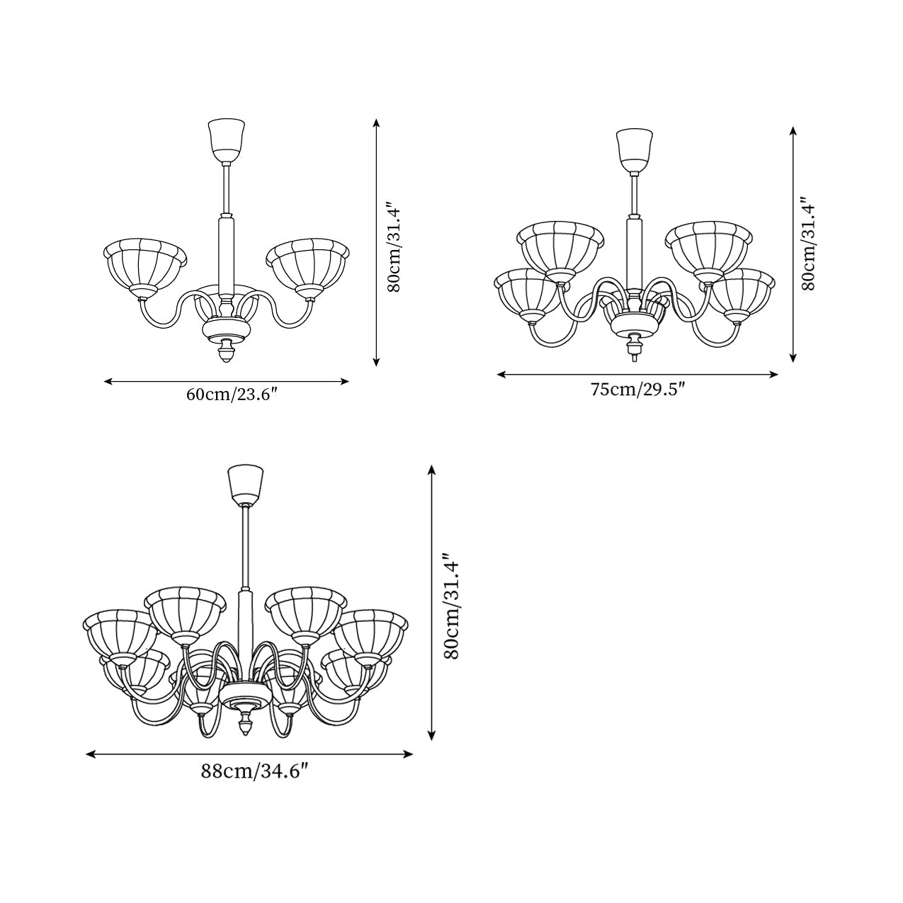 Charlie Chandelier Glass Flower Curved - Letslighting