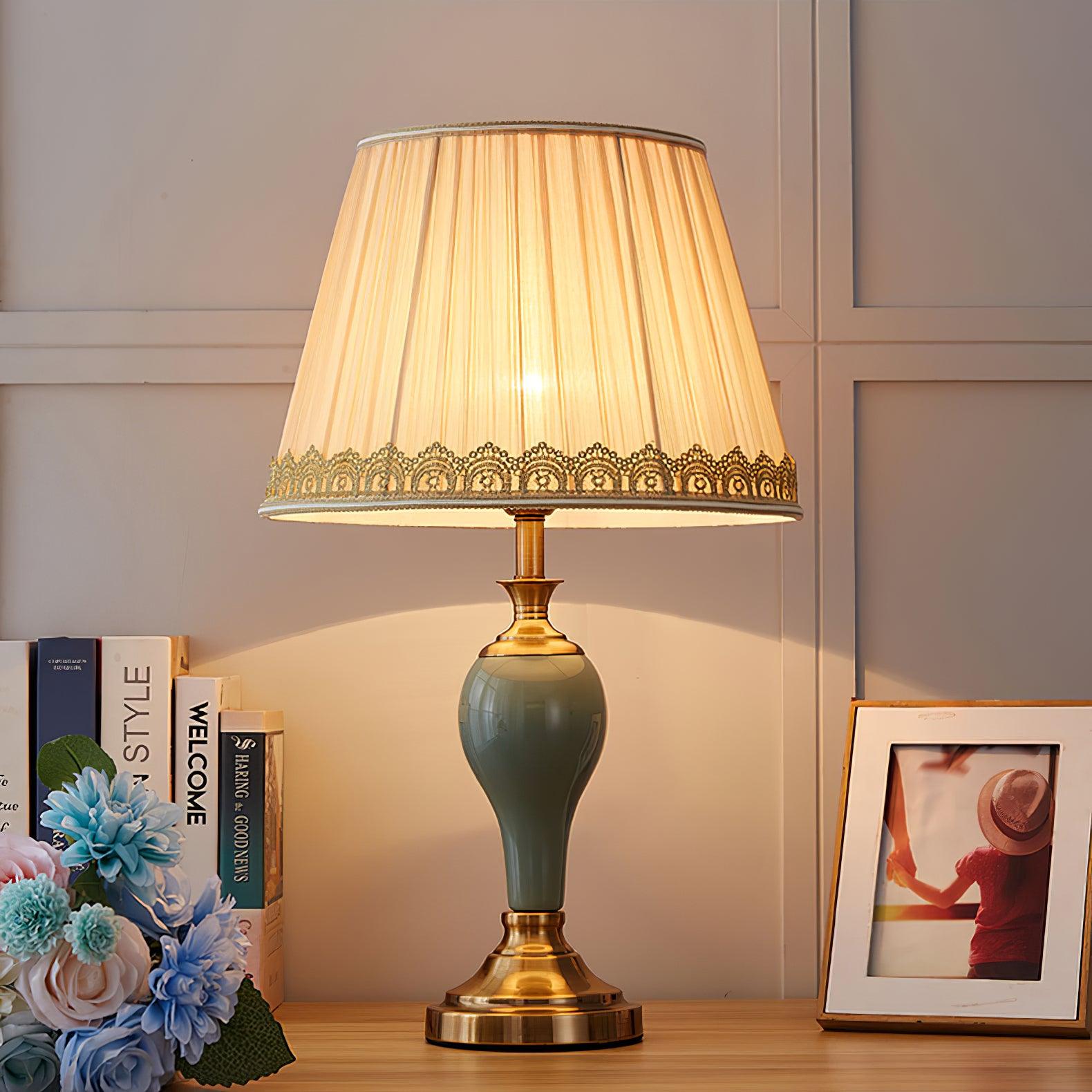 Mirova Ceramic Fabric Table Lamp - Letslighting
