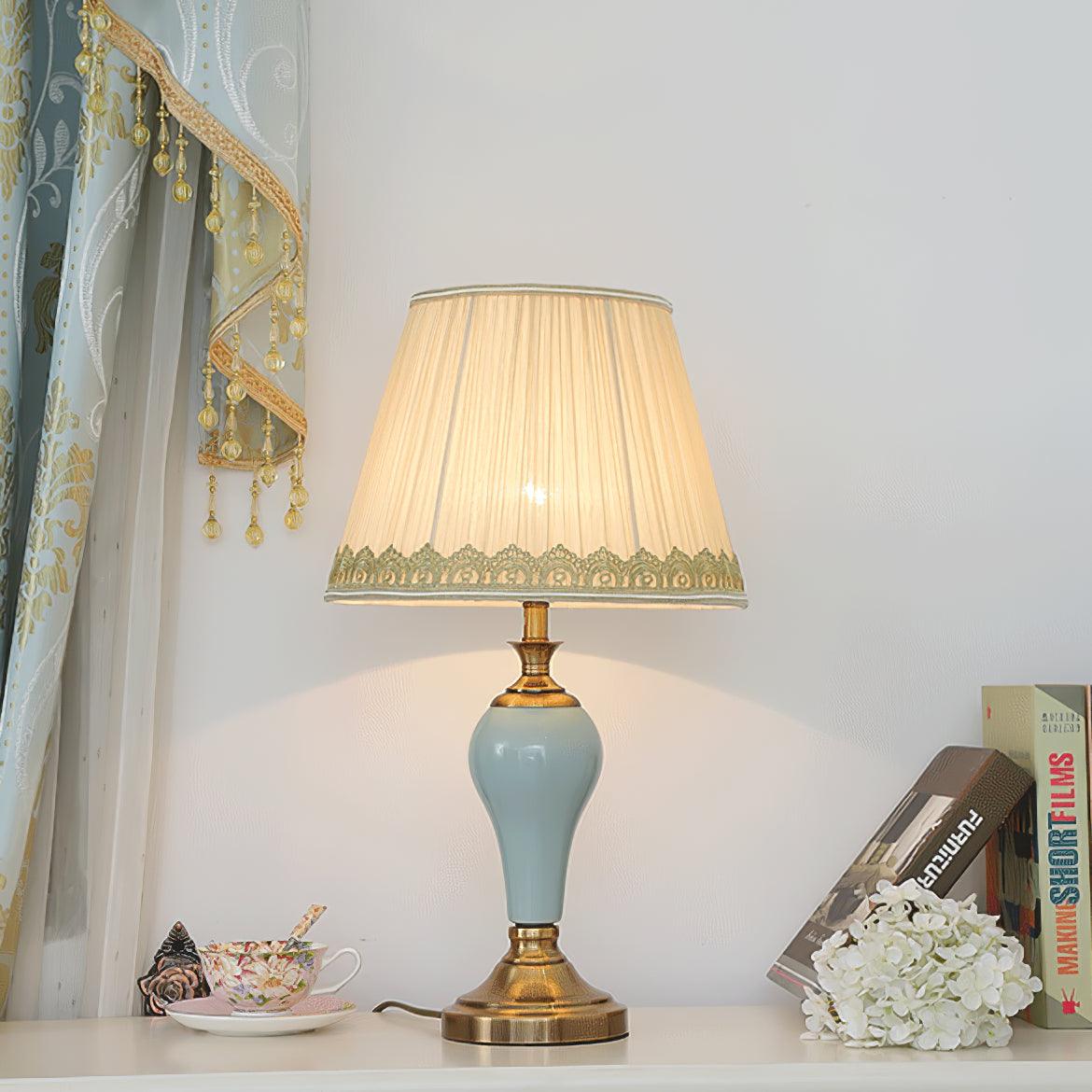 Mirova Ceramic Fabric Table Lamp - Letslighting