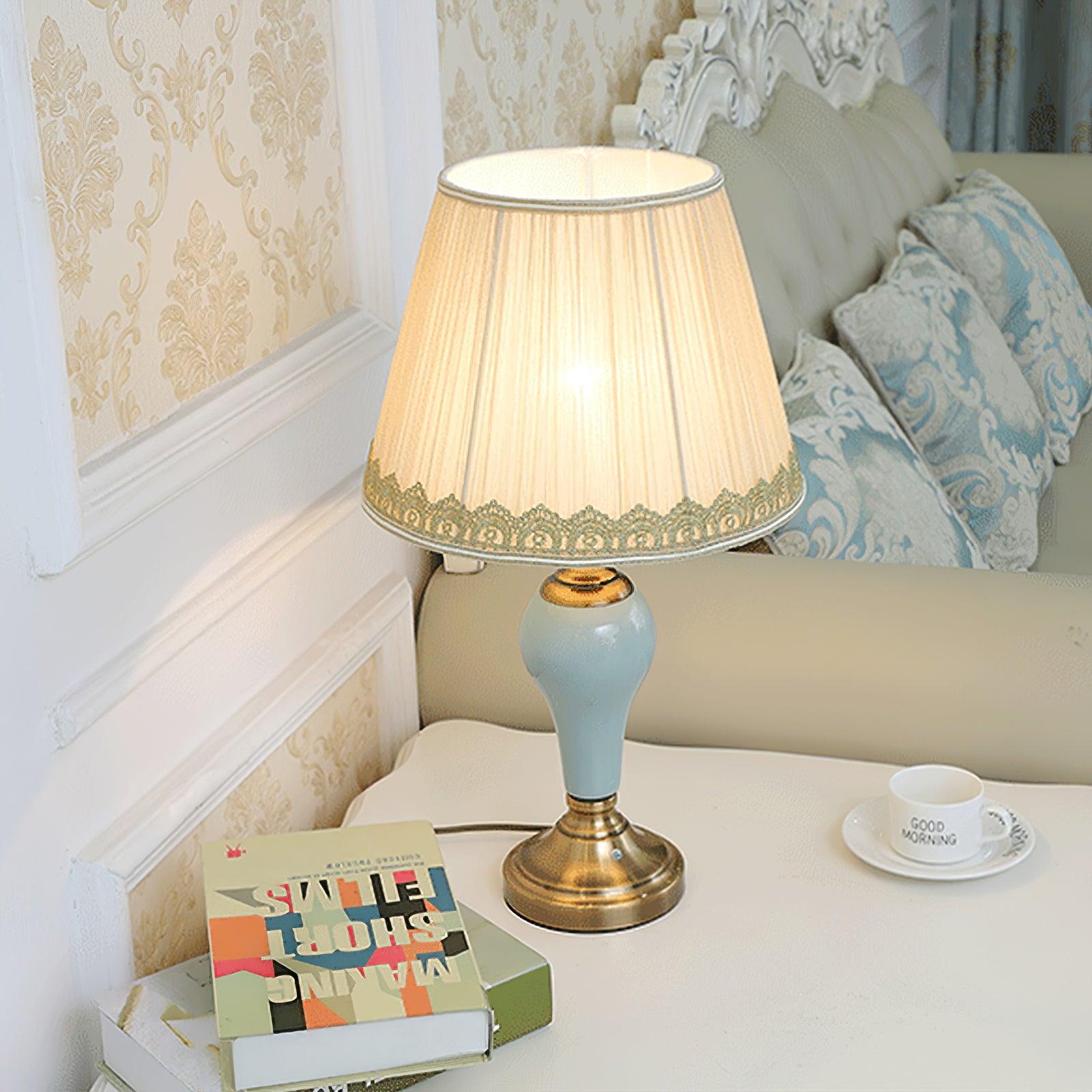 Mirova Ceramic Fabric Table Lamp - Letslighting