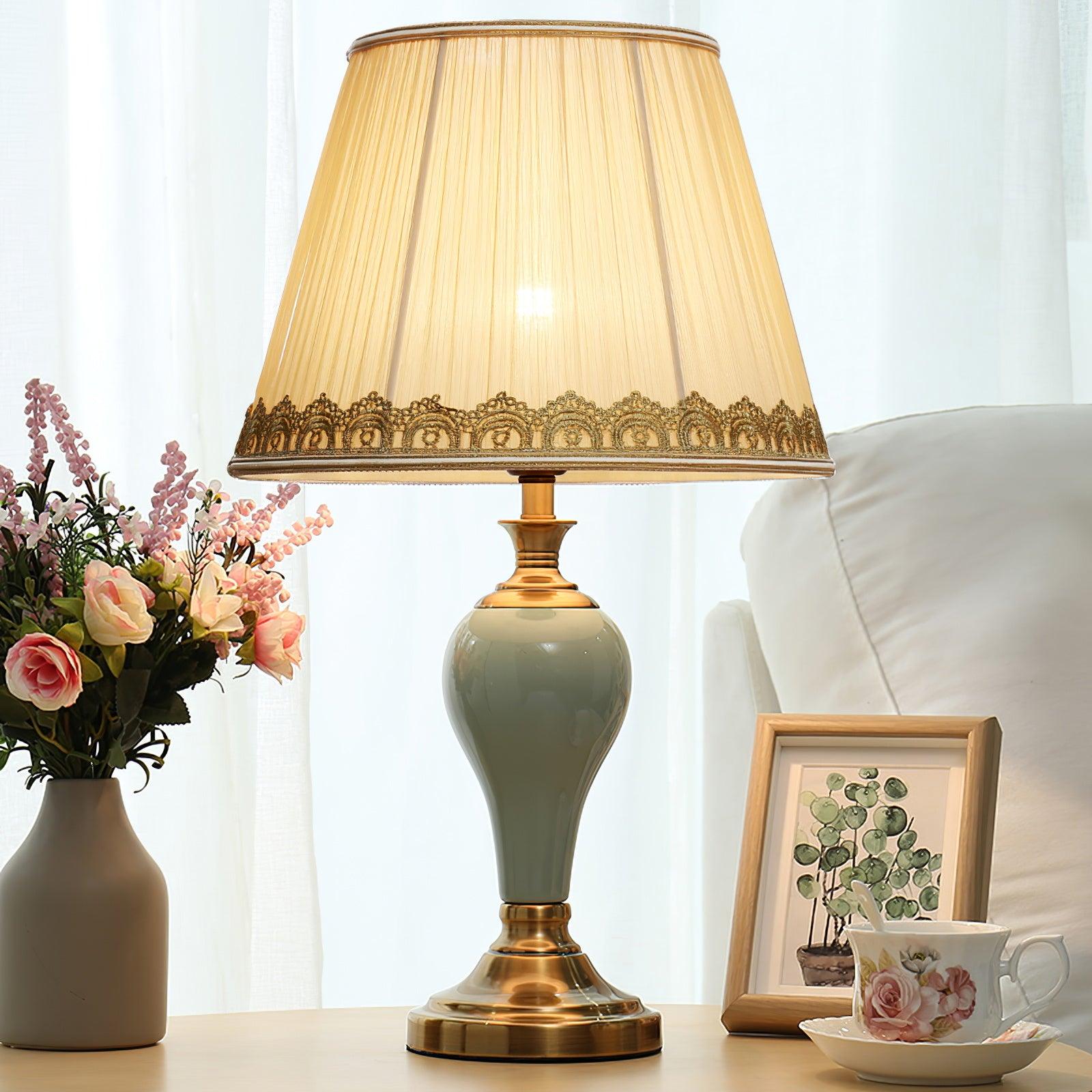 Mirova Ceramic Fabric Table Lamp - Letslighting