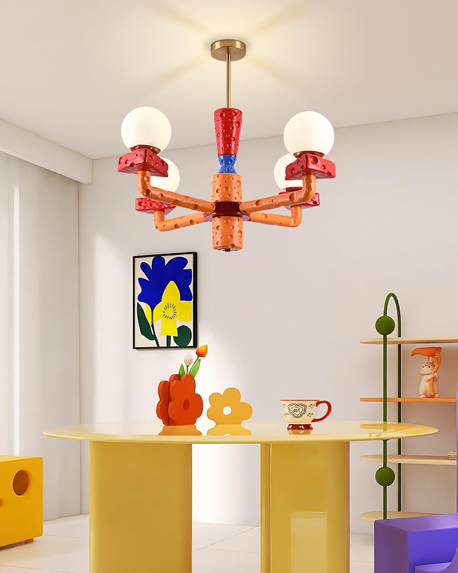 Cheese Chandelier Colorful Playful - Letslighting