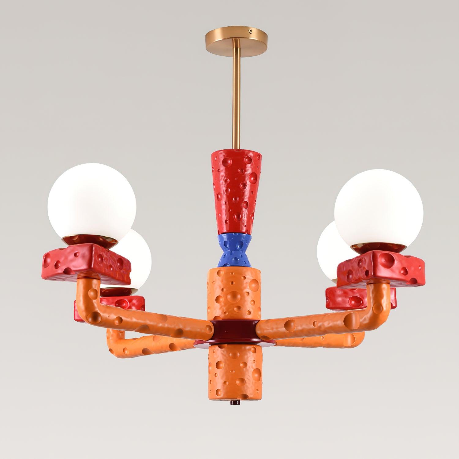 Cheese Chandelier Colorful Playful - Letslighting