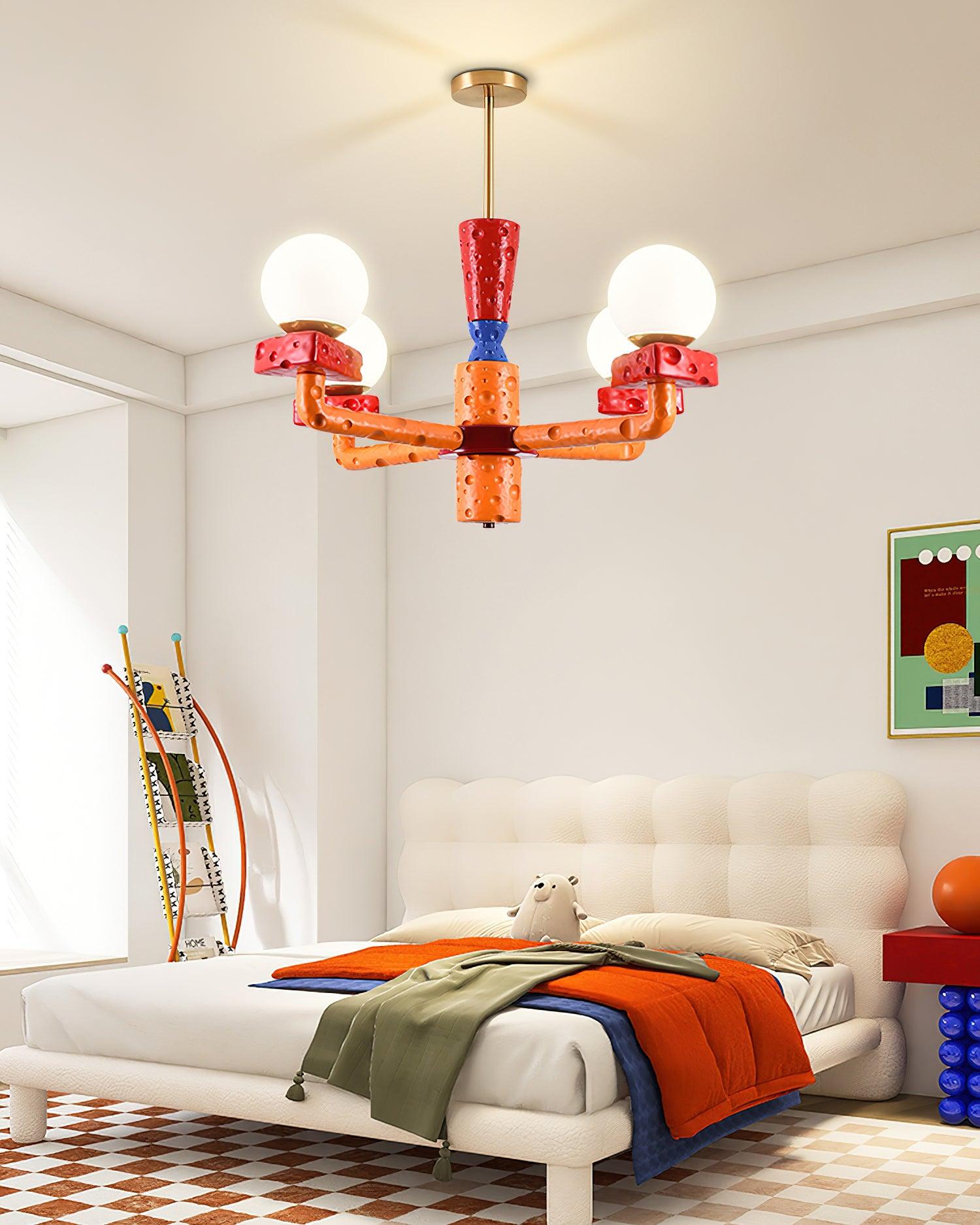 Cheese Chandelier Colorful Playful - Letslighting