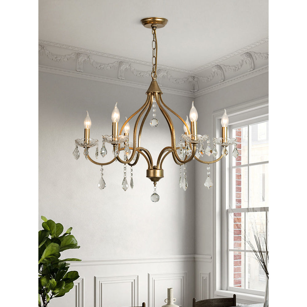 Breathe Luxury Vintage Brass Crystal Chandelier - Letslighting