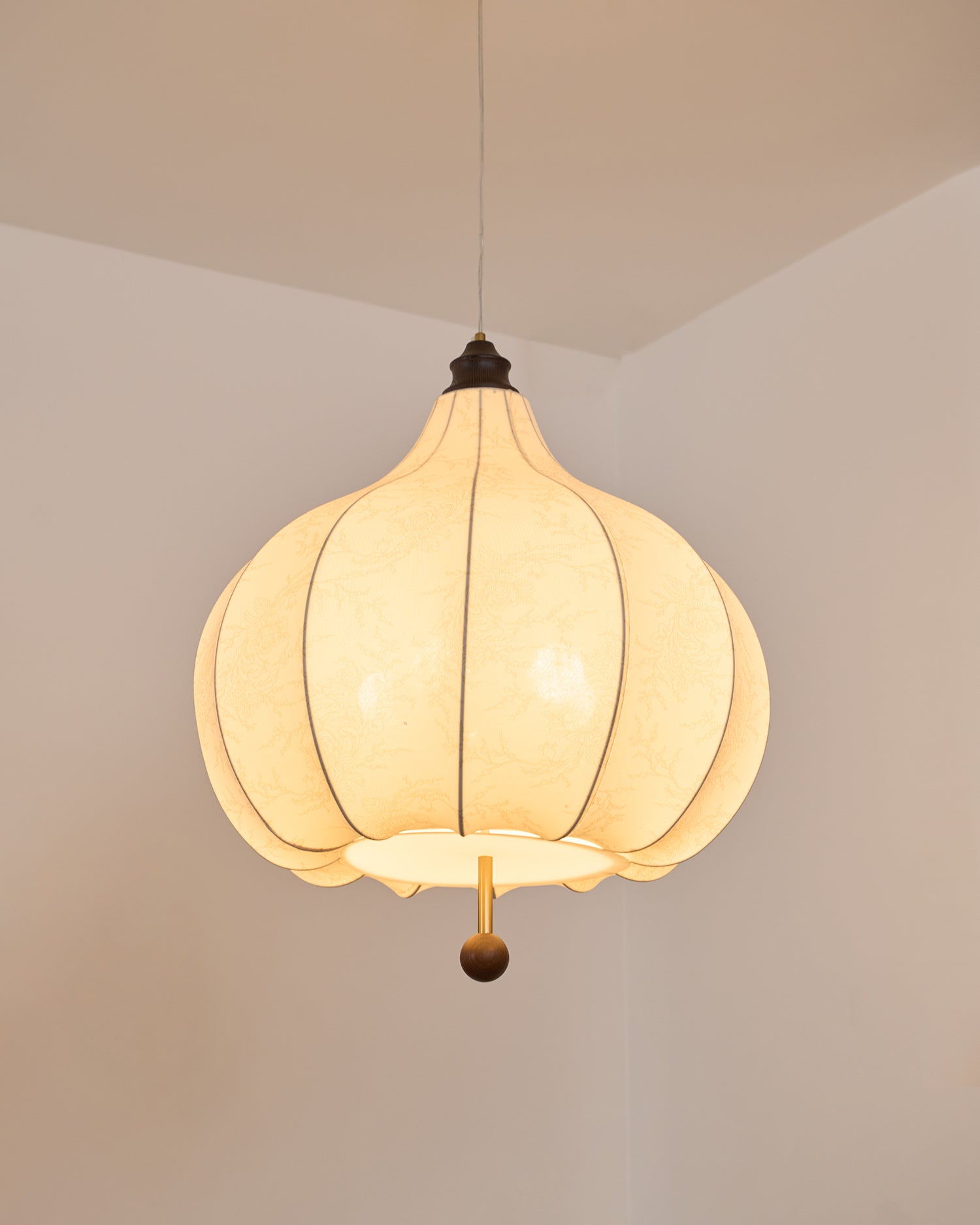 Orbitio Fabric Wood Pendant Light - Letslighting