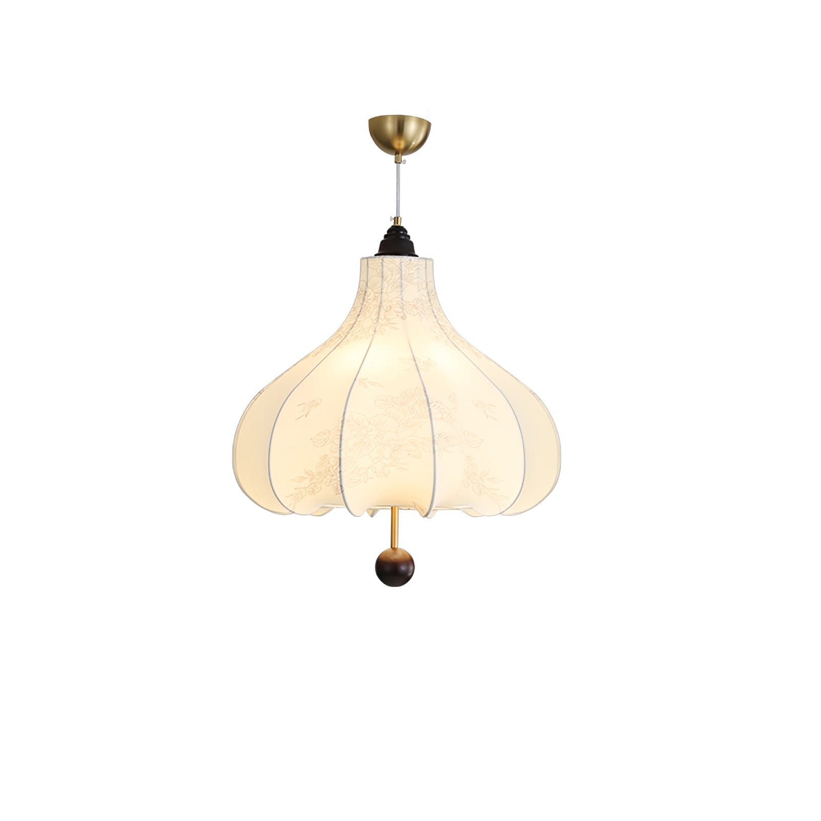 Orbitio Fabric Wood Pendant Light - Letslighting