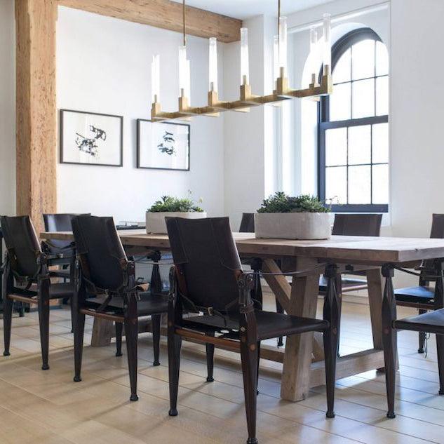 Brass rectangular glass chandeliers - Letslighting